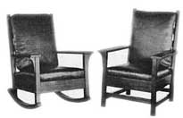 Leather Rocker and Armchair