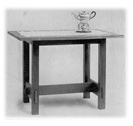 Breakfast table in dark oak